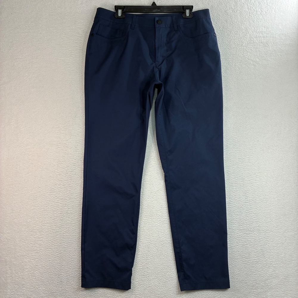 Public Rec Dealmaker Pants Men 34x31 Blue Performance 5 Pocket Tech Stretch Golf